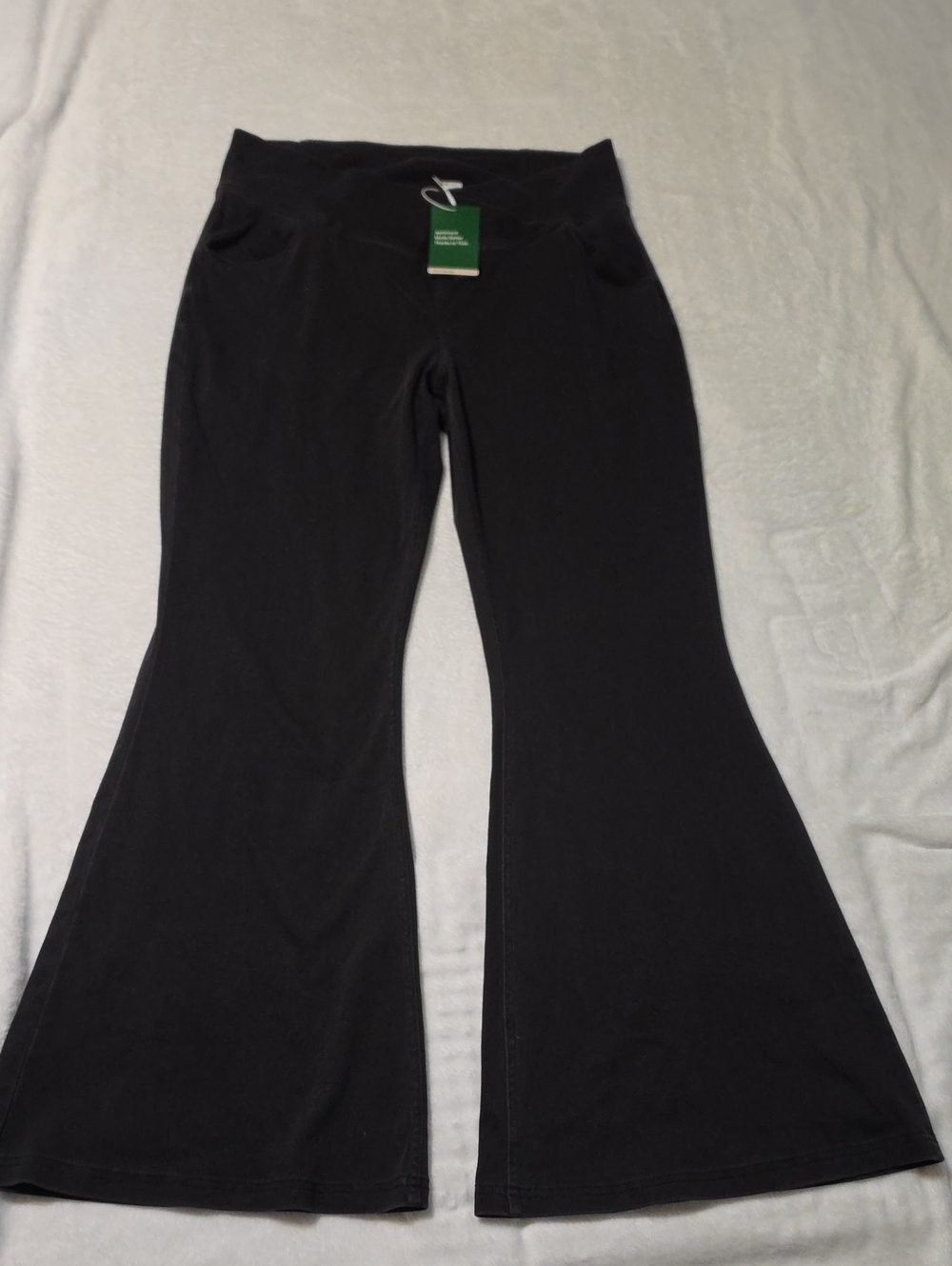 Nwt HALARA Black Flare Wide-Leg Yoga Jeans #623